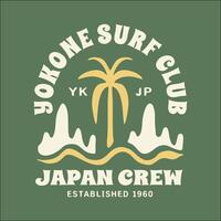 explorador surf con un japonés giro maravilloso Asia camiseta diseño vector