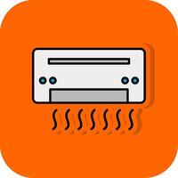 Air Conditioner Filled Orange background Icon vector