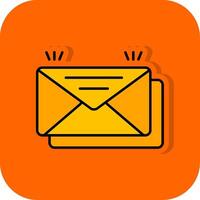 correo lleno naranja antecedentes icono vector