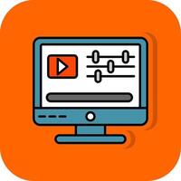 Editor Filled Orange background Icon vector