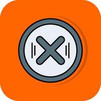 Cancel Filled Orange background Icon vector