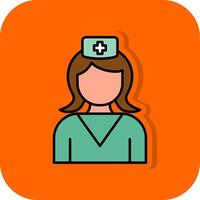 enfermero lleno naranja antecedentes icono vector
