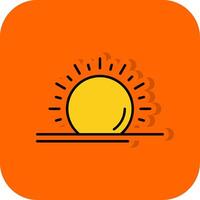 Sun Filled Orange background Icon vector