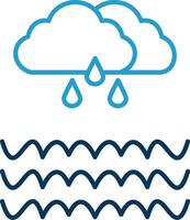 Flood Line Blue Two Color Icon vector