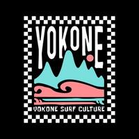 explorador surf con un japonés giro maravilloso Asia camiseta diseño vector