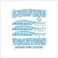 Exploring Surfing with a Japanese Twist Groovy Asia T-Shirt Design vector