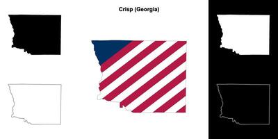 Crisp County, Georgia outline map set vector