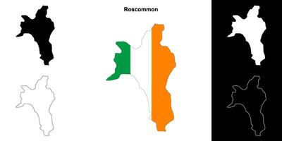 Roscommon county outline map set vector