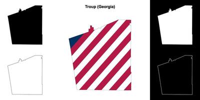 Troup County, Georgia outline map set vector