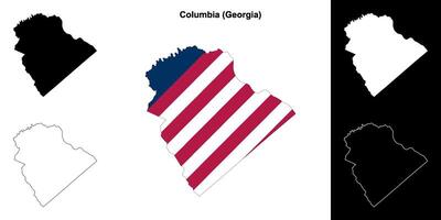 Columbia County, Georgia outline map set vector