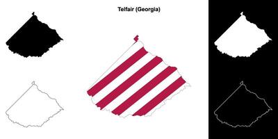 Telfair County, Georgia outline map set vector