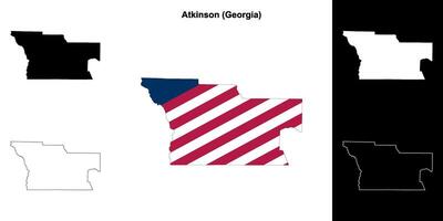 Atkinson County, Georgia outline map set vector