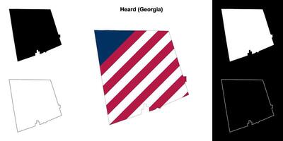 Heard County, Georgia outline map set vector