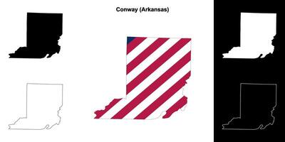 Conway County, Arkansas outline map set vector