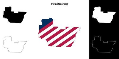 Irwin County, Georgia outline map set vector