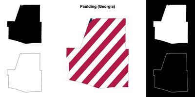 Paulding County, Georgia outline map set vector