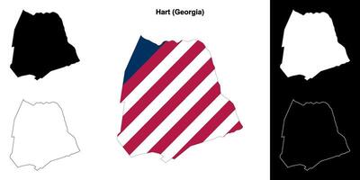 Hart County, Georgia outline map set vector