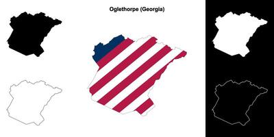 oglethorpe condado, Georgia contorno mapa conjunto vector