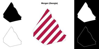 Morgan County, Georgia outline map set vector