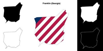 Franklin County, Georgia outline map set vector