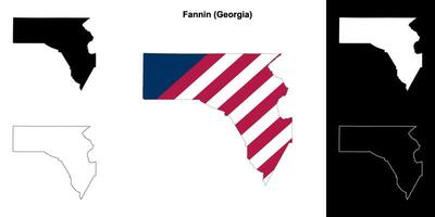 Fannin County, Georgia outline map set vector