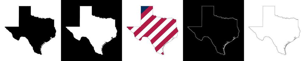 Texas state outline map set vector