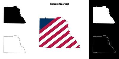 Wilcox County, Georgia outline map set vector