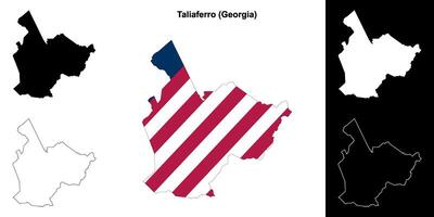 Taliaferro County, Georgia outline map set vector
