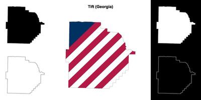 Tift County, Georgia outline map set vector