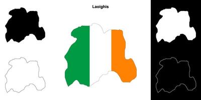 Laoighis county outline map set vector