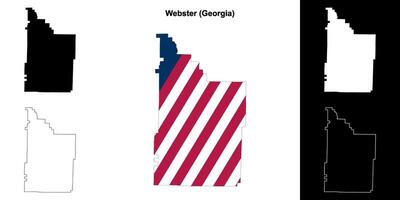 Webster County, Georgia outline map set vector