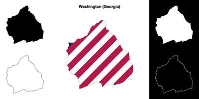 Washington County, Georgia outline map set vector