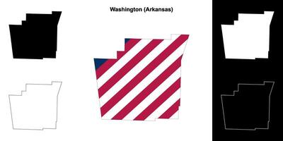 Washington County, Arkansas outline map set vector