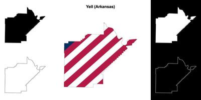 Yell County, Arkansas outline map set vector