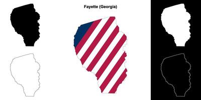 Fayette County, Georgia outline map set vector