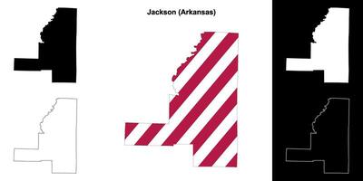 Jackson County, Arkansas outline map set vector