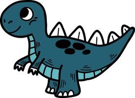 A cartoon dinosaur with a smile on its face vector