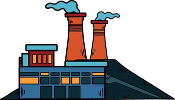 A large factory with smoke coming out of the top vector