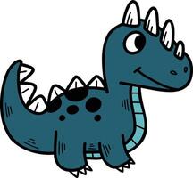 A cartoon dinosaur with a smile on its face vector