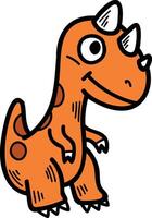 A cartoon dinosaur with a smile on its face vector