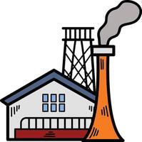 A large factory with smoke coming out of the top vector