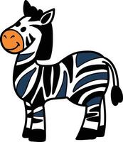 A cartoon zebra with a blue stripe on its back vector