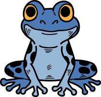 A frog with eyes is sitting on a white background vector