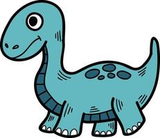 A cartoon dinosaur with a smile on its face vector