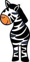 A cartoon zebra with a blue stripe on its back vector