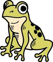 A frog with eyes is sitting on a white background vector