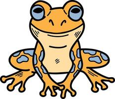 A frog with eyes is sitting on a white background vector