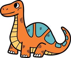 A cartoon dinosaur with a stripe on its back vector