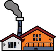 A large factory with smoke coming out of the top vector