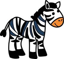 A cartoon zebra with a blue stripe on its back vector